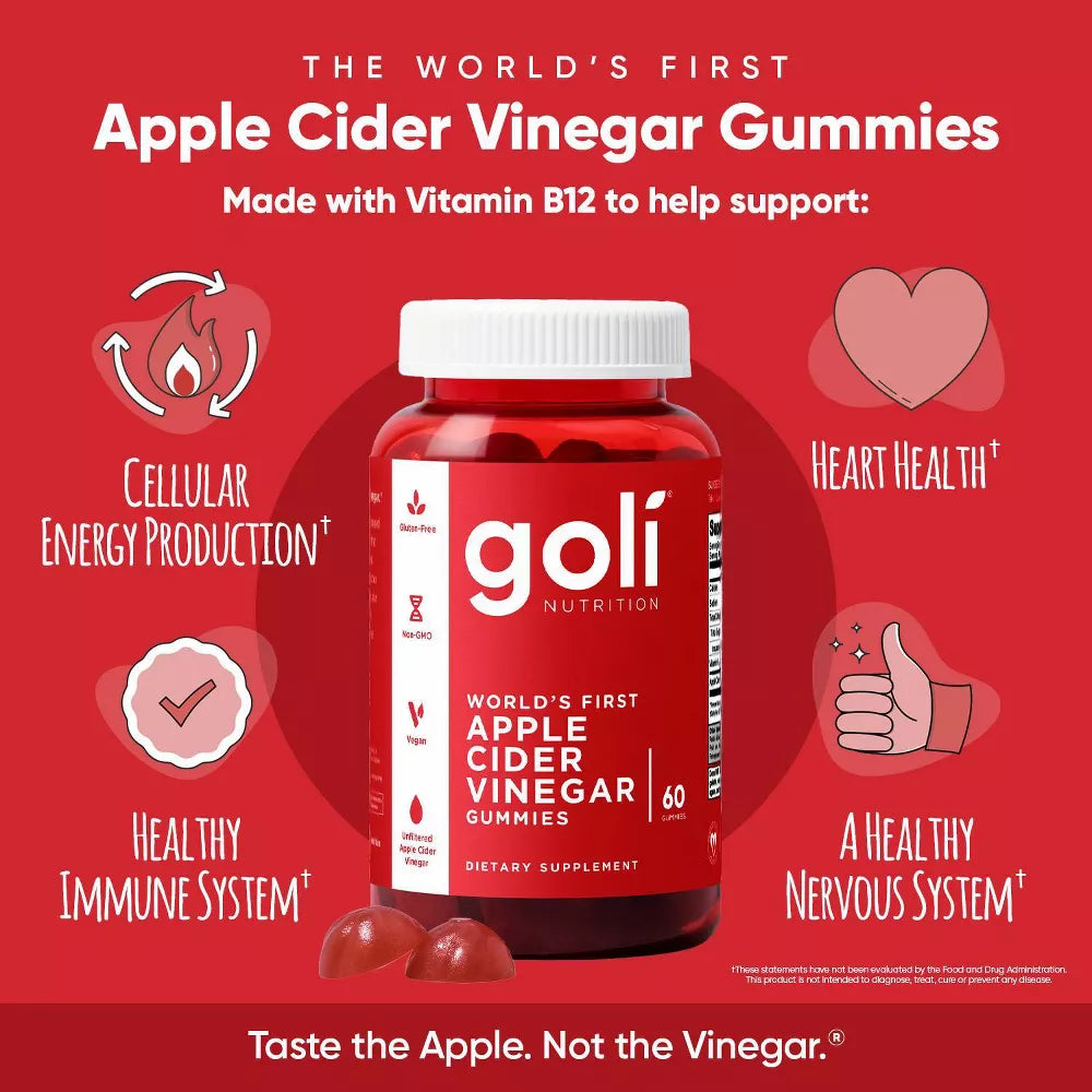 Goli Nutrition Apple Cider Vinegar Gummies 60 Count