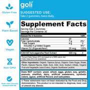 Supplement Facts & Ingredients Image: Goli Ashwagandha Gummies ingredient label 60 gummies