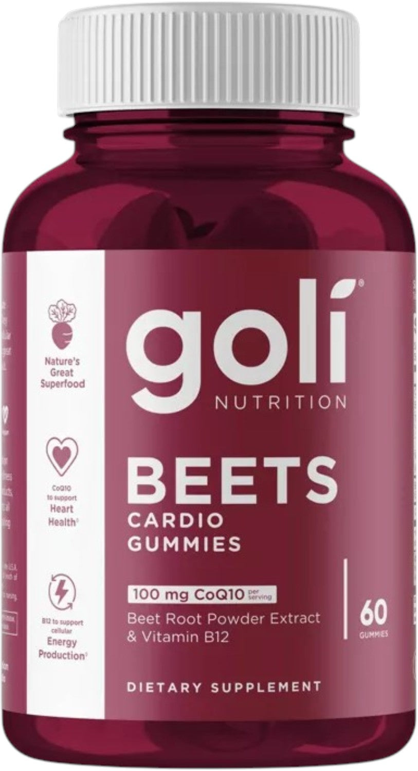Front Image: Goli Nutrition Beets Cardio Gummies bottle 60 count