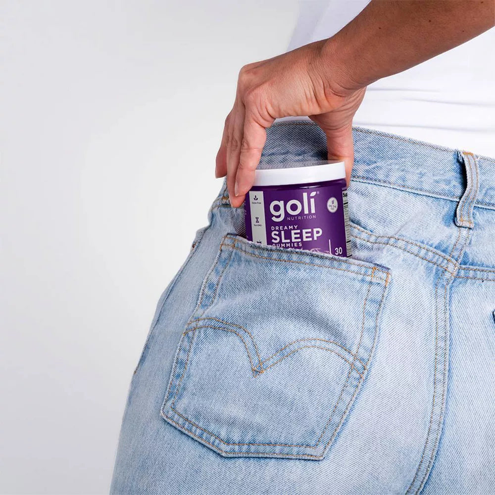 Goli Dreamy Sleep Gummies vegan melatonin supplement lifestyle image