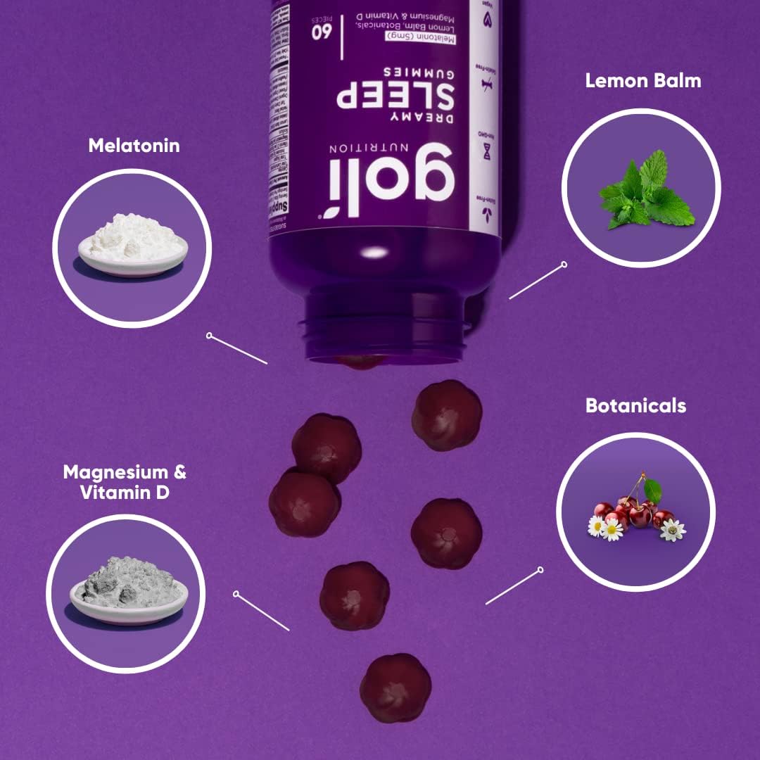 Goli Dreamy Sleep Gummies ingredient label 60 gummies