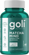 Gummies cognitives Matcha Mind Goli Nutrition, 60 unités