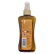 Hawaiian Tropic Island Glow Dry Spray Oil SPF30, spray bottle packaging, tropical fragrance, 200ml, ingredients and UV filter information & barcode