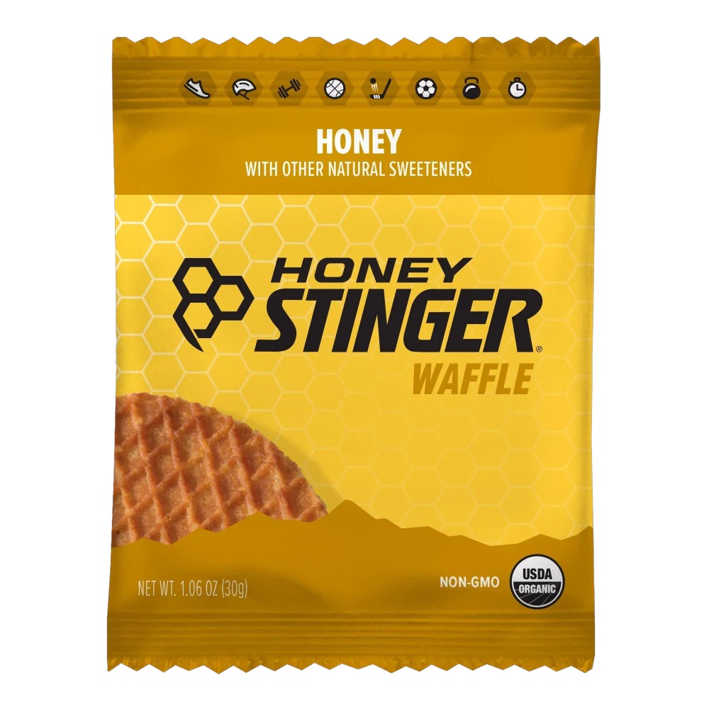 Honey Stinger Organic Honey Waffle snack, honey flavour, 30g single-serving wrapper