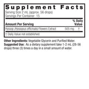 Nature's Answer Hyssop Flower Extract 30ml supplement facts and directions