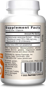 Barcode Image: Jarrow Formulas Beta Glucan 250mg capsules barcode 60 count