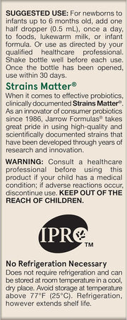 How to Use Image: Jarrow Formulas Jarro-Dophilus Infant probiotic liquid usage instructions 15ml 1 billion CFU