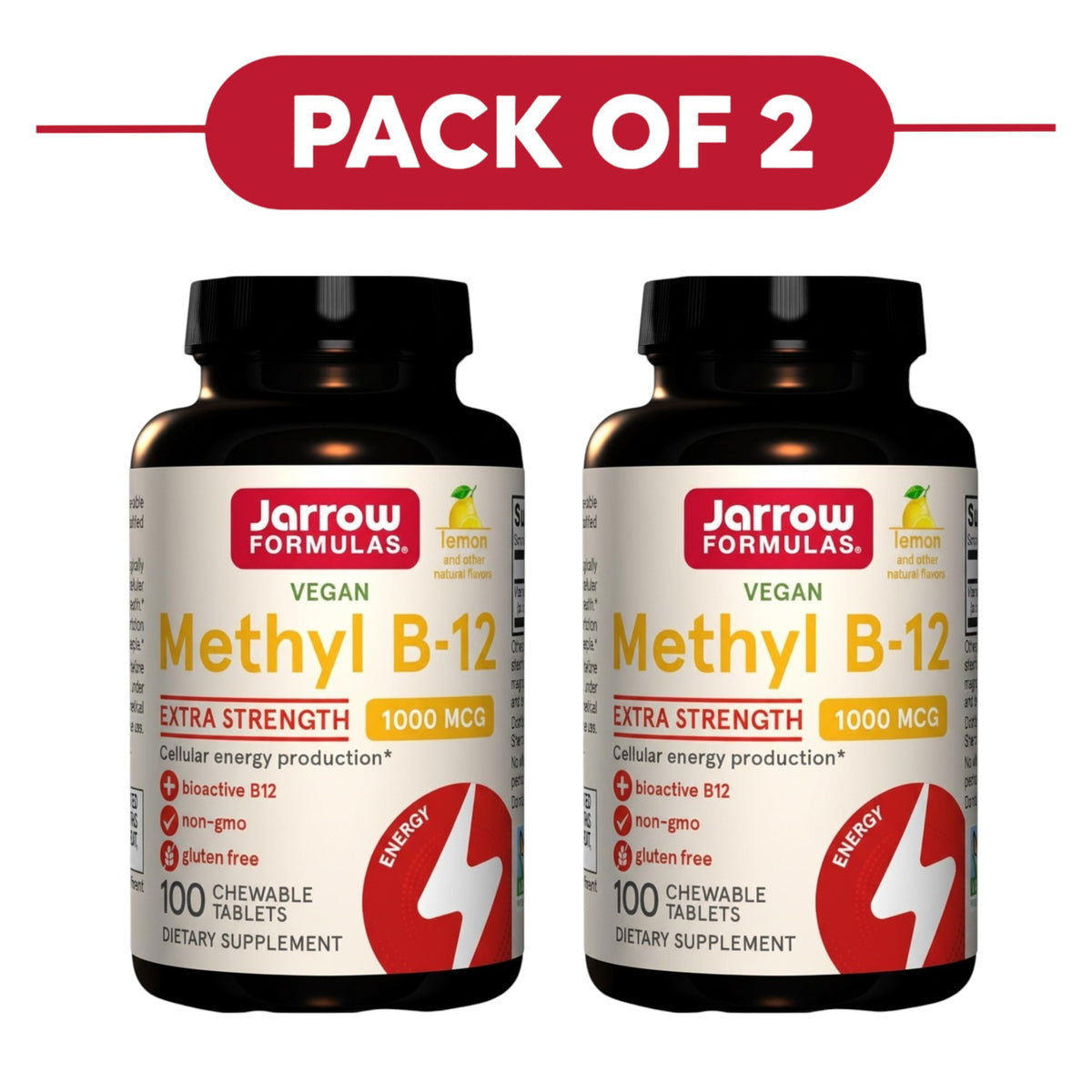 Jarrow Formulas Methyl B-12 1000mcg 100 Chewable Tablets Pack of 2