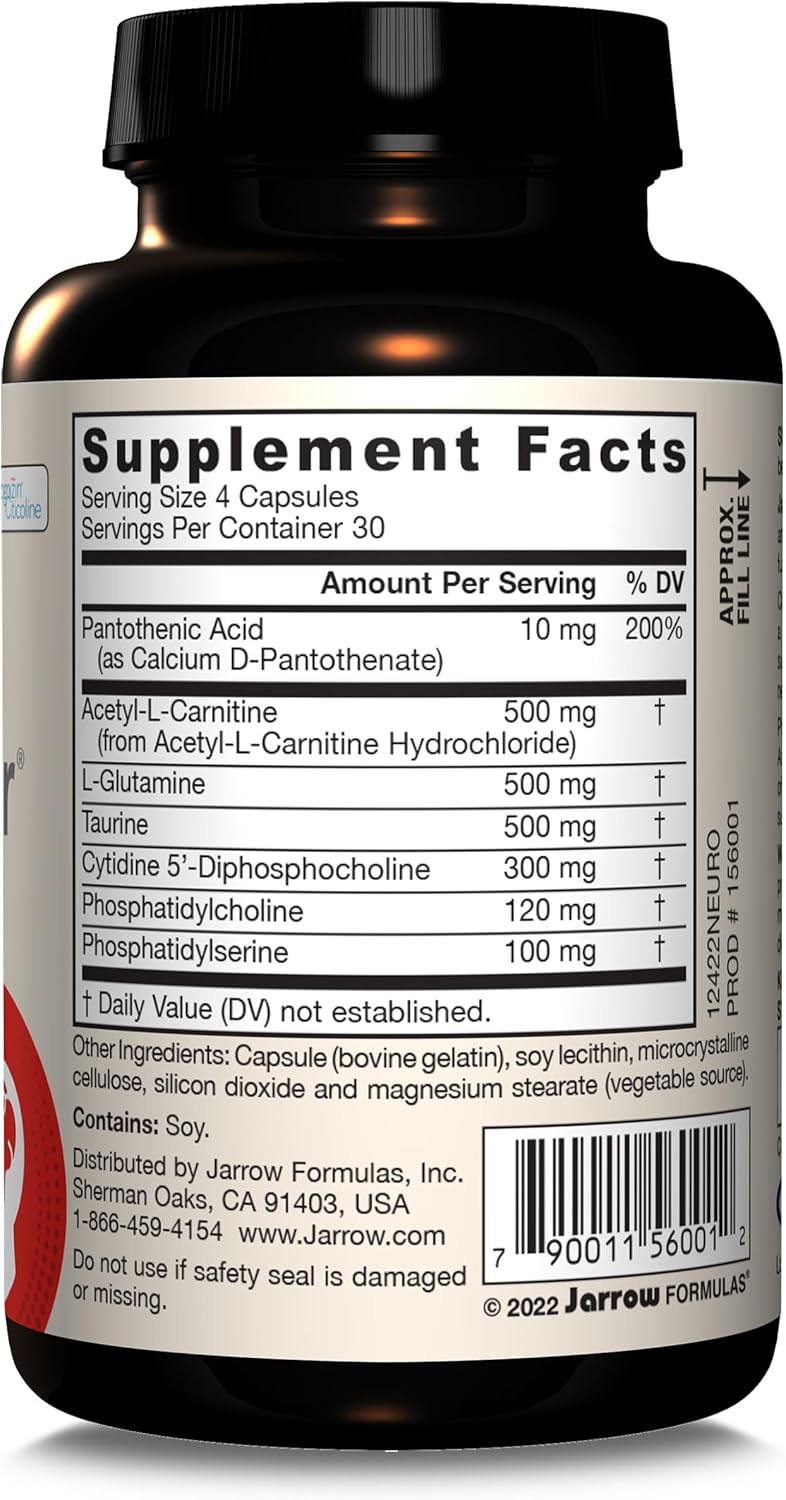 Jarrow Formulas Neuro Optimizer capsules barcode 120 count