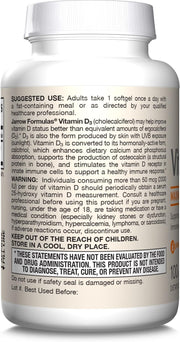 How to Use Image: Jarrow Formulas vitamin d3 5000 IU 125mcg softgels 100 count usage instructions with meal