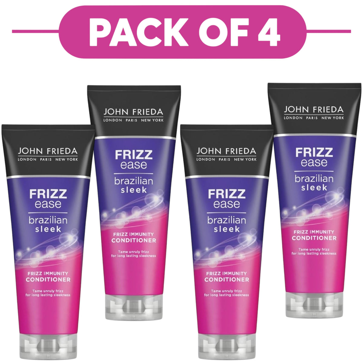 John Frieda Frizz Ease Brazilian Sleek Conditioner 250ml Pack of 4