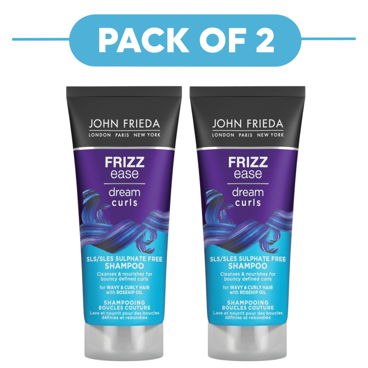 John Frieda Frizz Ease Dream Curls Sulphate Free Shampoo 75ml Pack of 2