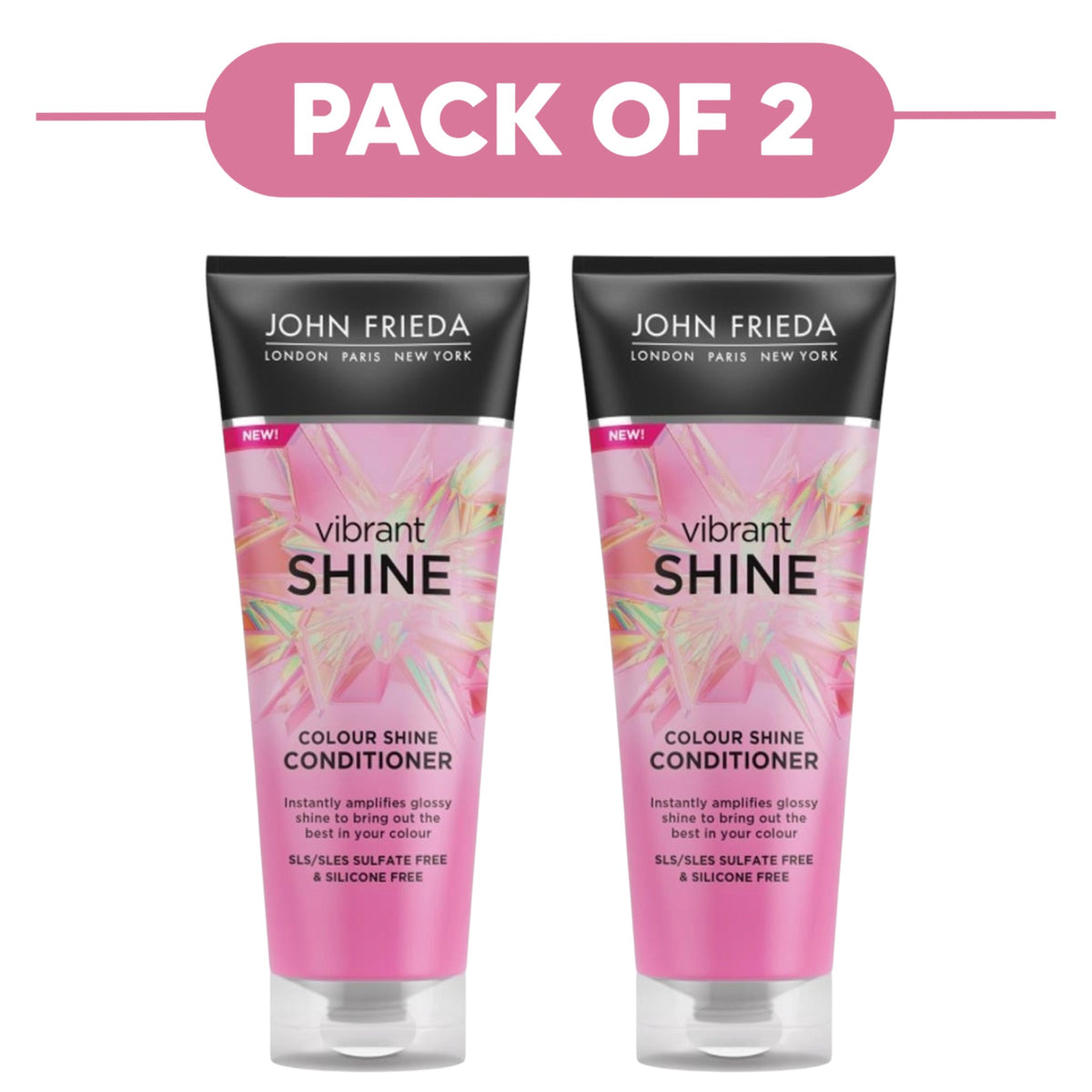 John Frieda Vibrant Shine Colour Shine Conditioner 250ml Pack of 2