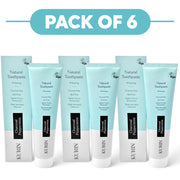 Kurin Fluoride Free Natural Whitening Toothpaste Charcoal Peppermint 100ml Pack of 6