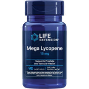 Life Extension Mega Lycopene 15mg 90 softgels blue bottle packaging, no flavour, 90 softgels