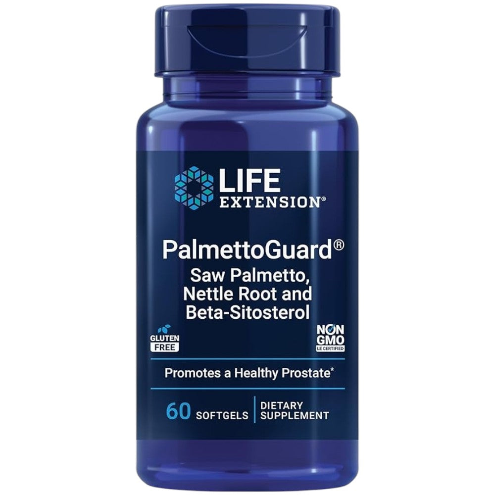 Life Extension PalmettoGuard dietary supplement softgels, saw palmetto and nettle root, 60 softgels