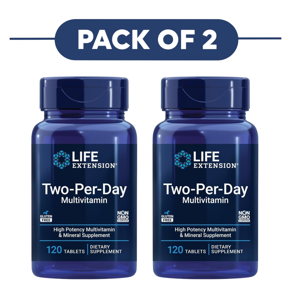 Life Extension Two-Per-Day Multivitamin 120 Tablets Pack of 2