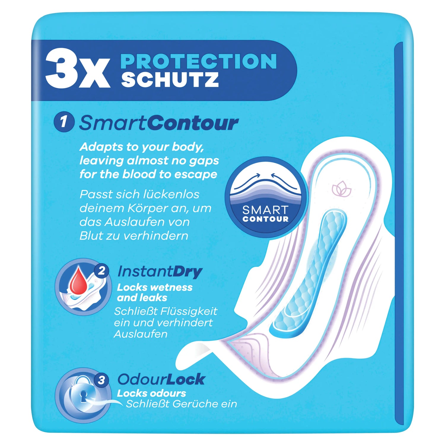 How to Use: Always Ultra Day Size 3 sanitary pads application instructions 40 pack