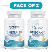 Nordic Naturals Omega-3D with Vitamin D3 Lemon 60 Soft Gels Pack of 2