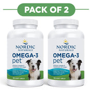 Nordic Naturals Omega-3 Pet 1000mg Fish Oil for Dogs 180 Soft Gels Pack of 2