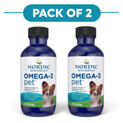 Nordic Naturals Omega-3 Pet Fish Oil for Small Dogs & Cats 60ml Pack of 2