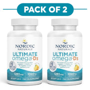Nordic Naturals Ultimate Omega-D3 1280mg Lemon 60 Soft Gels Pack of 2