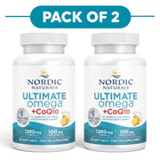 Nordic Naturals Ultimate Omega + CoQ10 1280mg 60 Soft Gels Pack of 2