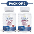Nordic Naturals Vitamine D3 + K2 Gummies - 1000 IE, Granaatappel - 60 gummies