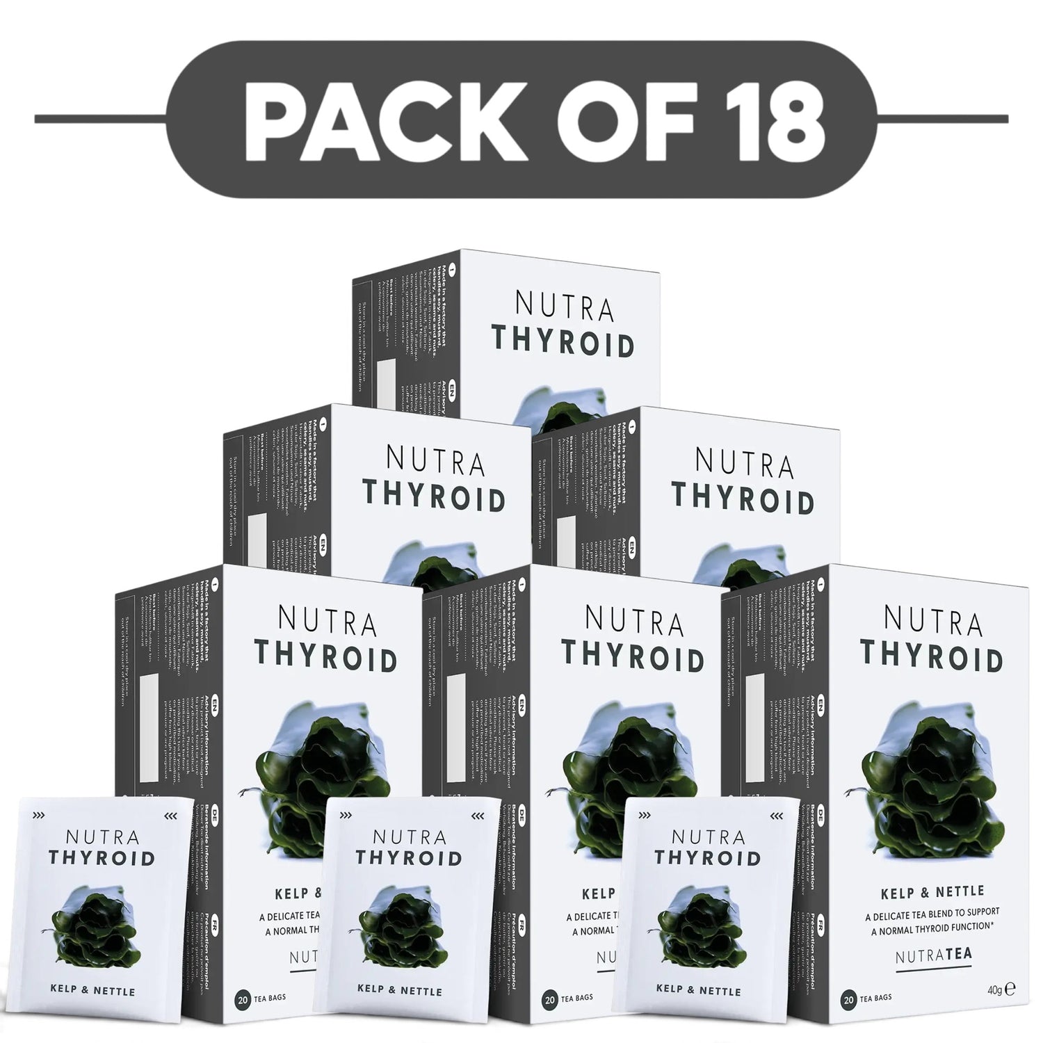 NutraTea NutraThyroid Kelp & Nettle Tea 20 Tea Bags Pack of 18