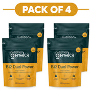 Nutrition Geeks B12 Dual Power 365 Vegan Tablets Pack of 4