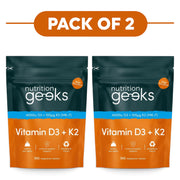 Nutrition Geeks Vitamin D3 + K2 365 Vegetarian Tablets Pack of 2