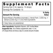 Nature’s Answer Passionflower liquid extract supplement facts 30ml bottle