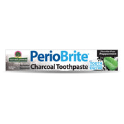 Nature’s Answer PerioBrite activated charcoal toothpaste peppermint 113.4g box front viewon a white background