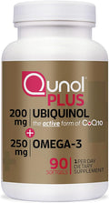 Qunol Plus Ubiquinol 200 mg Omega-3 Weichkapseln, 90 Stück