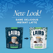 Laird Superfood Reduced Sugar Instant Latte Non-Dairy - 227g. Old & new packaging