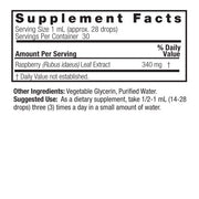 Nature's Answer Alcohol-Free Raspberry Extract 30ml supplement facts and directions