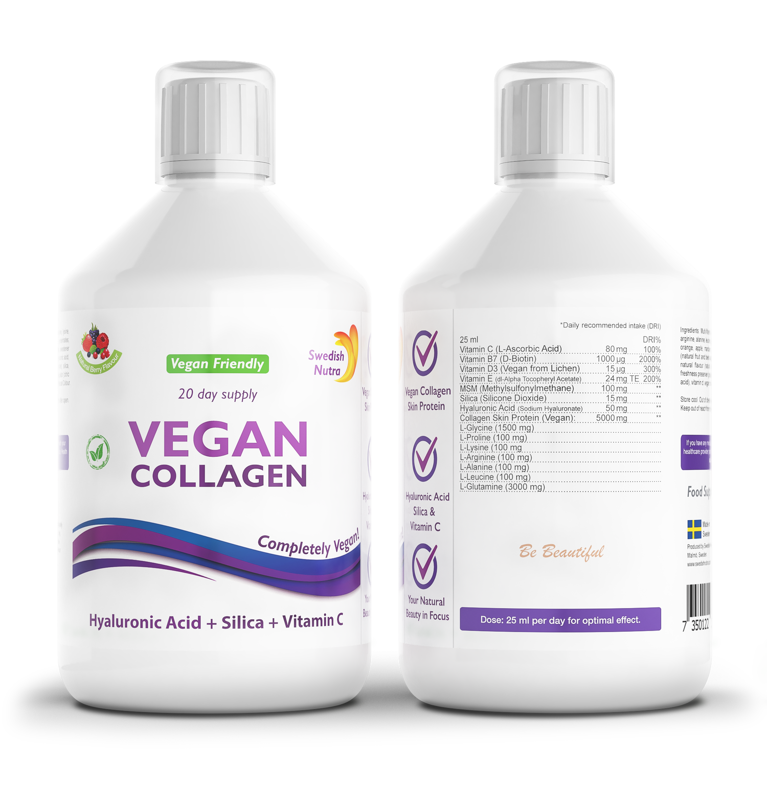Swedish Nutra Vegan Collagen Liquid Berry 500ml