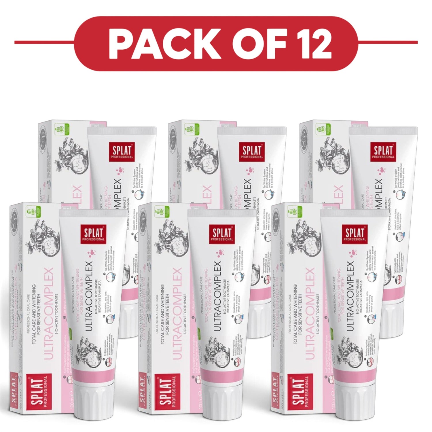 SPLAT Professional UltraComplex Total Care Toothpaste 100ml Pack of 12