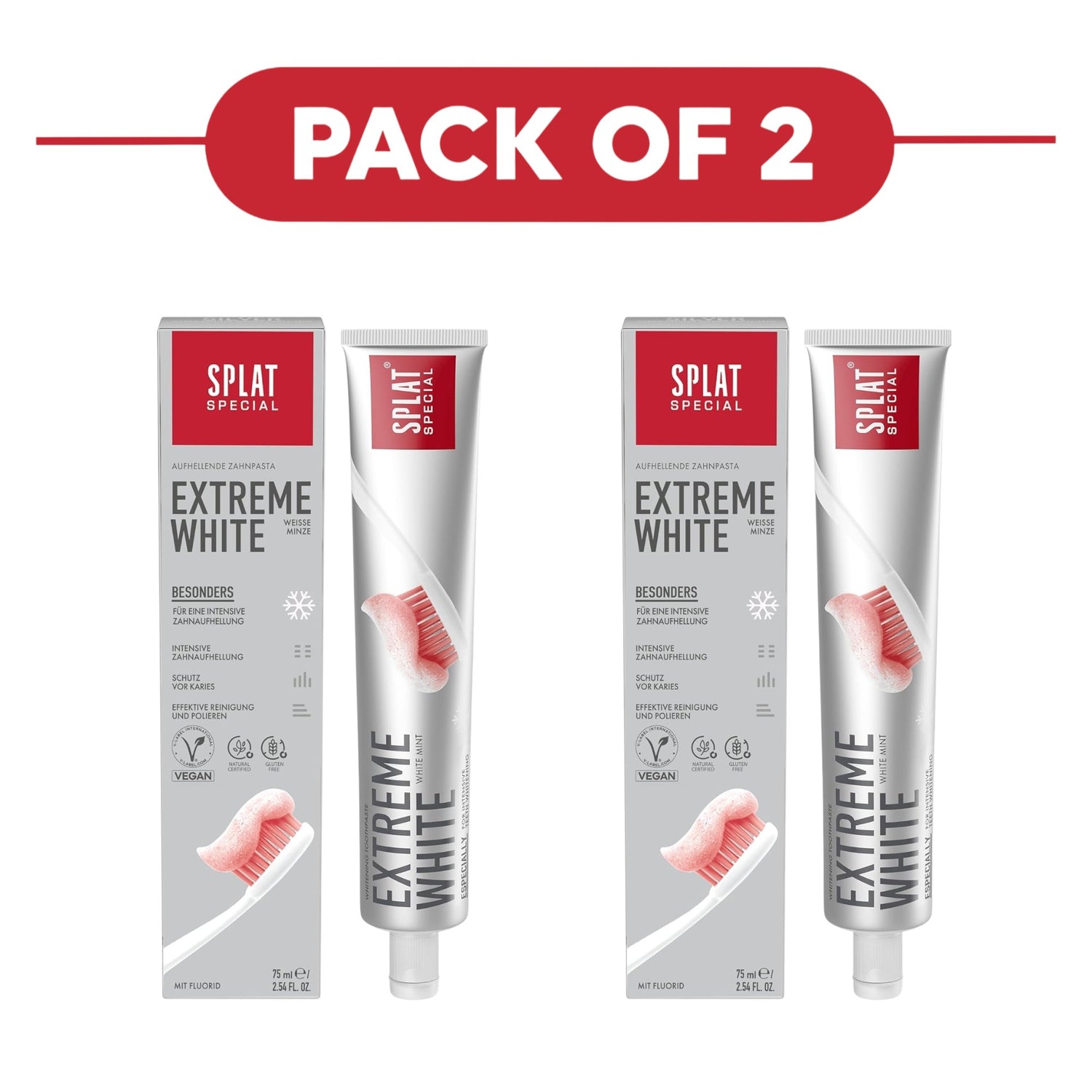 SPLAT Special Extreme White Whitening Toothpaste White Mint 75ml Pack of 2