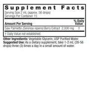 Nature’s Answer Saw Palmetto Berry Liquid Extract 30ml supplement facts label