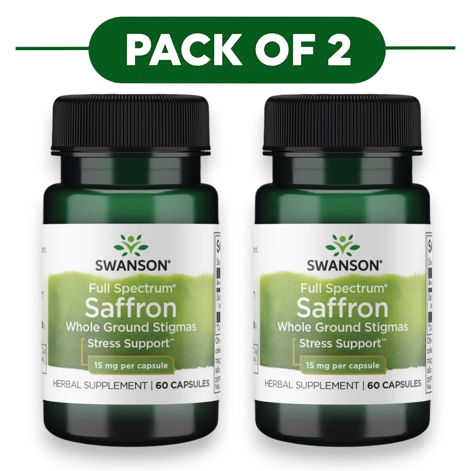 Swanson Full Spectrum Saffron 15mg 60 Capsules Pack of 2