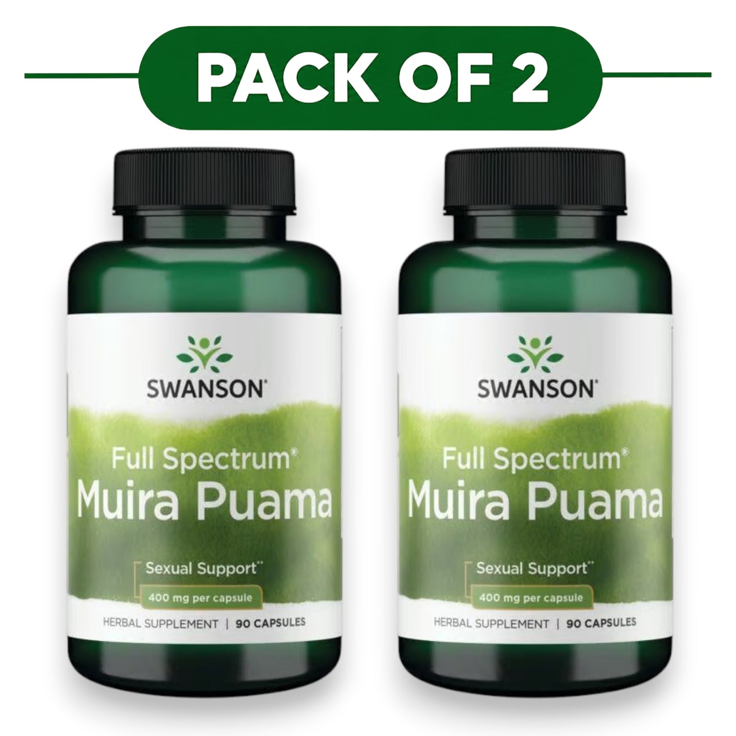 Swanson Full Spectrum Muira Puama 400mg 90 Capsules Pack of 2