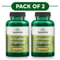Swanson Carbón Activado 260mg 120 Cápsulas Pack de 2