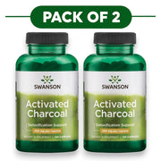 Swanson Activated Charcoal 260mg Capsules 120 Capsules Pack of 2