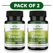 Swanson Shilajit Extract 400mg 60 Veggie Capsules Pack of 2