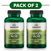 Swanson Caprylic Acid 600mg 60 Softgels Pack of 2