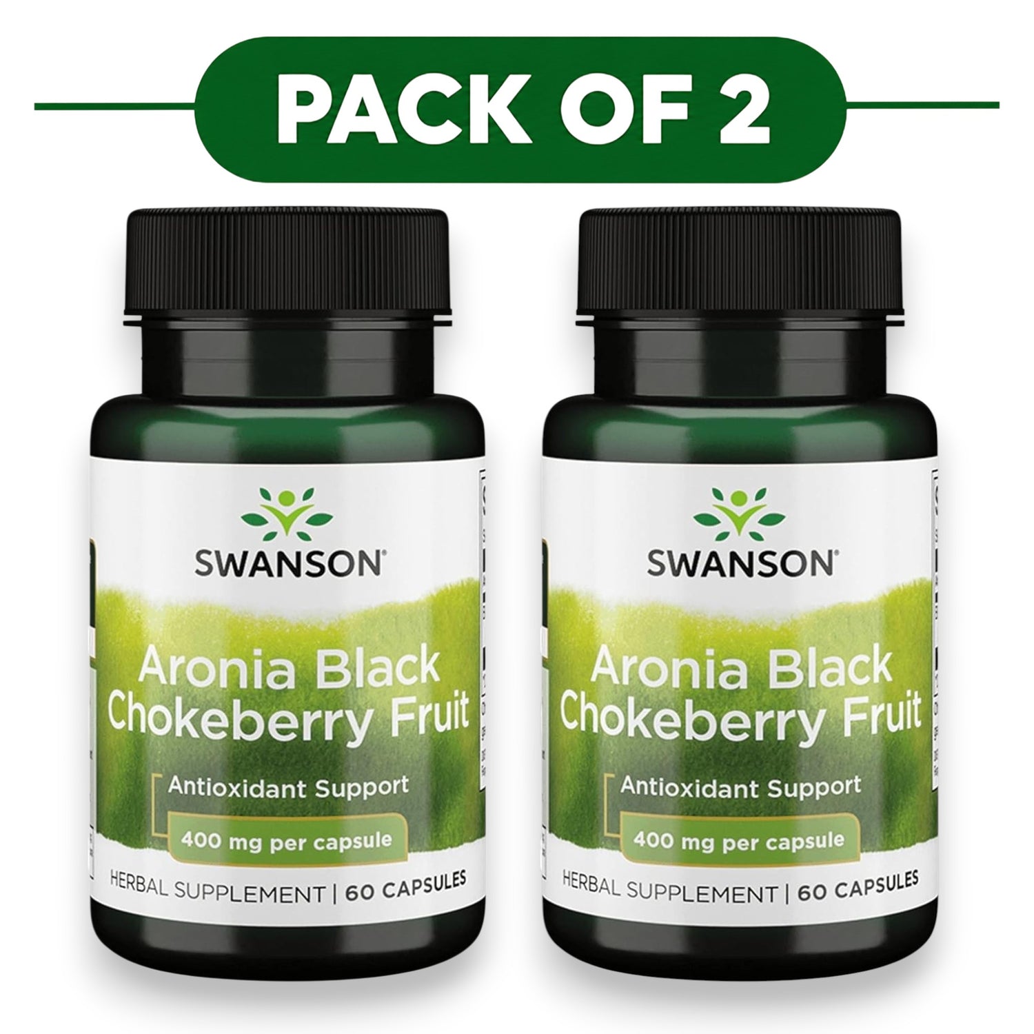 Swanson Aronia Black Chokeberry Fruit 400mg 60 Capsules Pack of 2