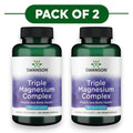 Swanson Complejo triple de magnesio 400mg 100 cápsulas veganas Pack de 2