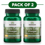 Swanson Apple Cider Vinegar 200mg Double Strength 120 Tablets Pack of 2 bottle supplement