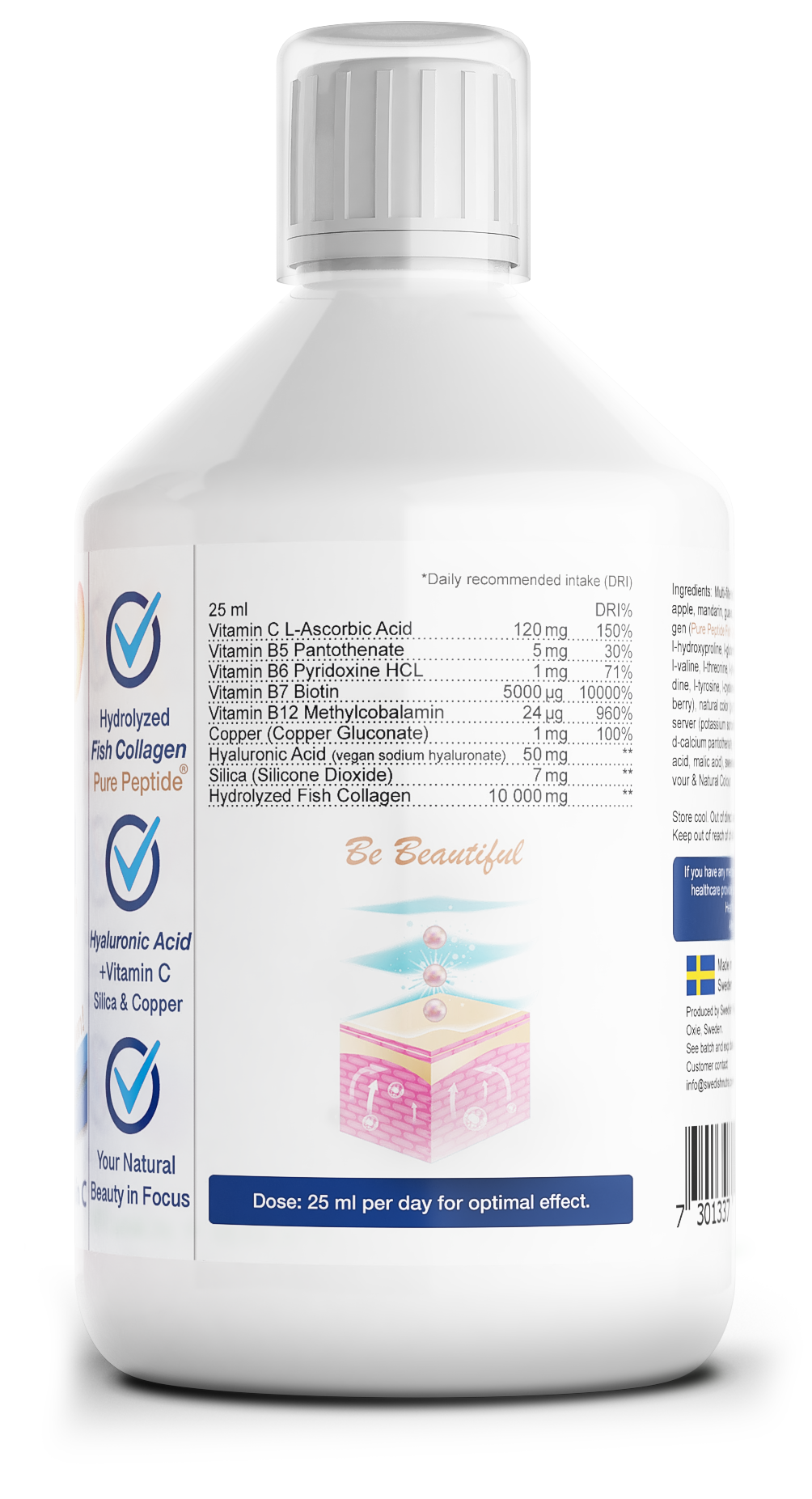 Swedish Nutra Marine Collagen 10000mg Liquid Berry 500ml